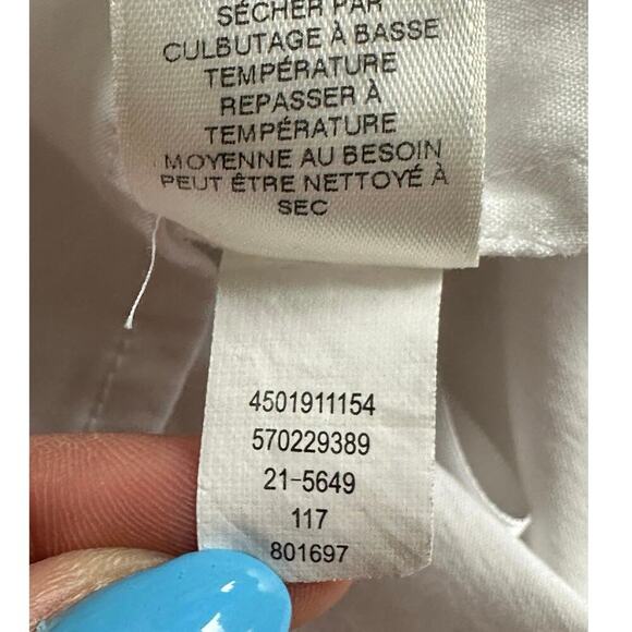 White House Black Market White Off Shoulder Bell Sleeve Blouse MP Medium Petite - Picture 5 of 5